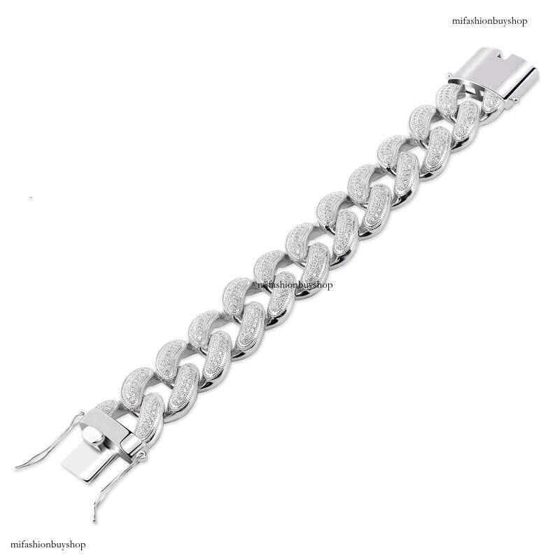 28MM Exaggerated Hip-Hop Necklace Full Dia Cuban Chain Personality Trendy Men's Bracelet Jewelry
