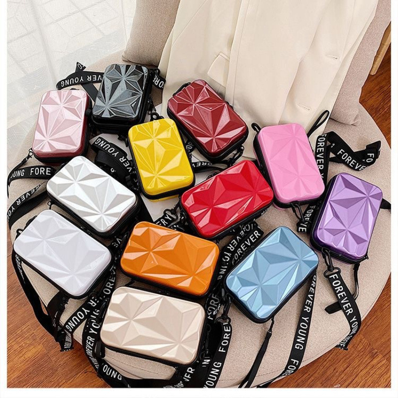 Fashion New Diamond Women's Makeup Bag PC Hard Shell Single Shoulder Crossbody Bag Luxury Bag Waterproof Toiletry Bag Mini Portable Storage