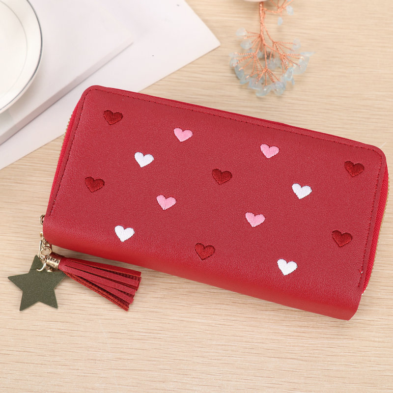 2025 New Versatile Women's Bag Embroidered Cute Female Student Zipper Short Wallet Fashion Clutch Luxury Bag Coin Purse