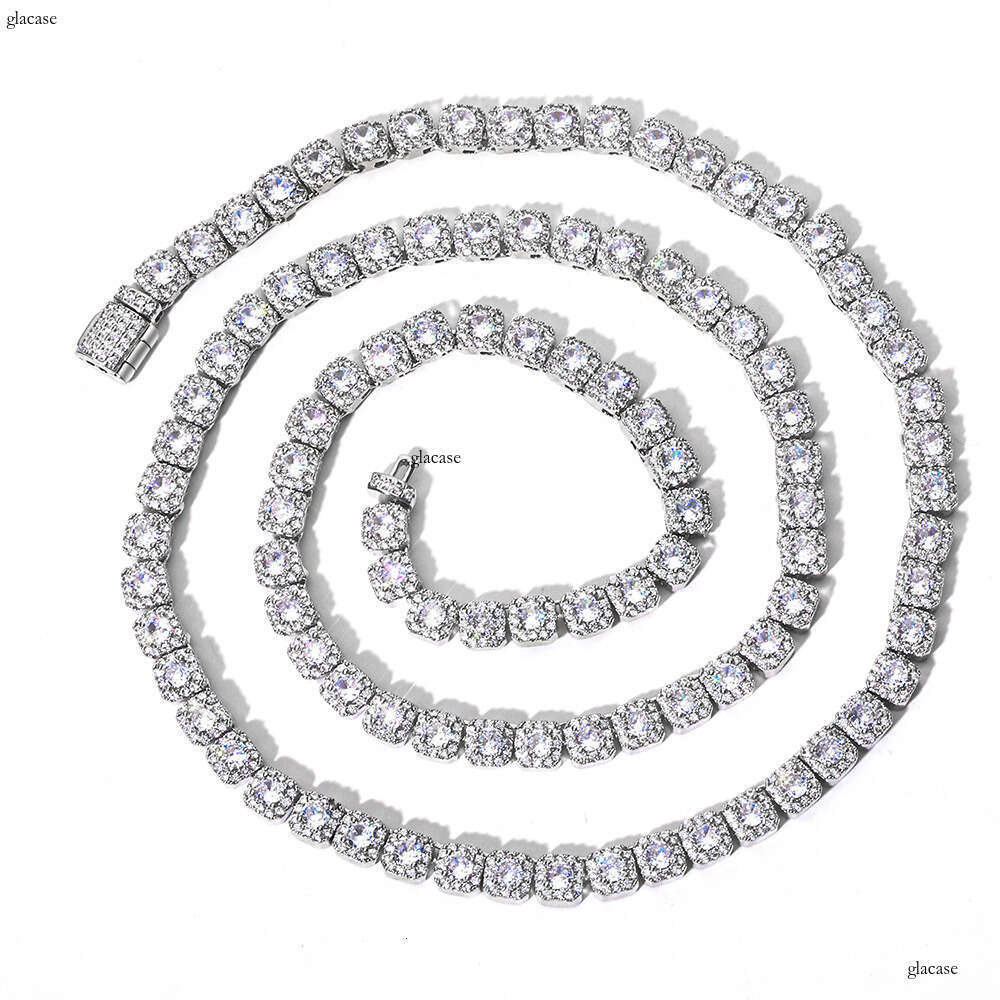 Hip Hop 5mm Flip Buckle Rock Sugar Chain Simple Versatile Jewelry Full Dia Men's Necklace Accessories