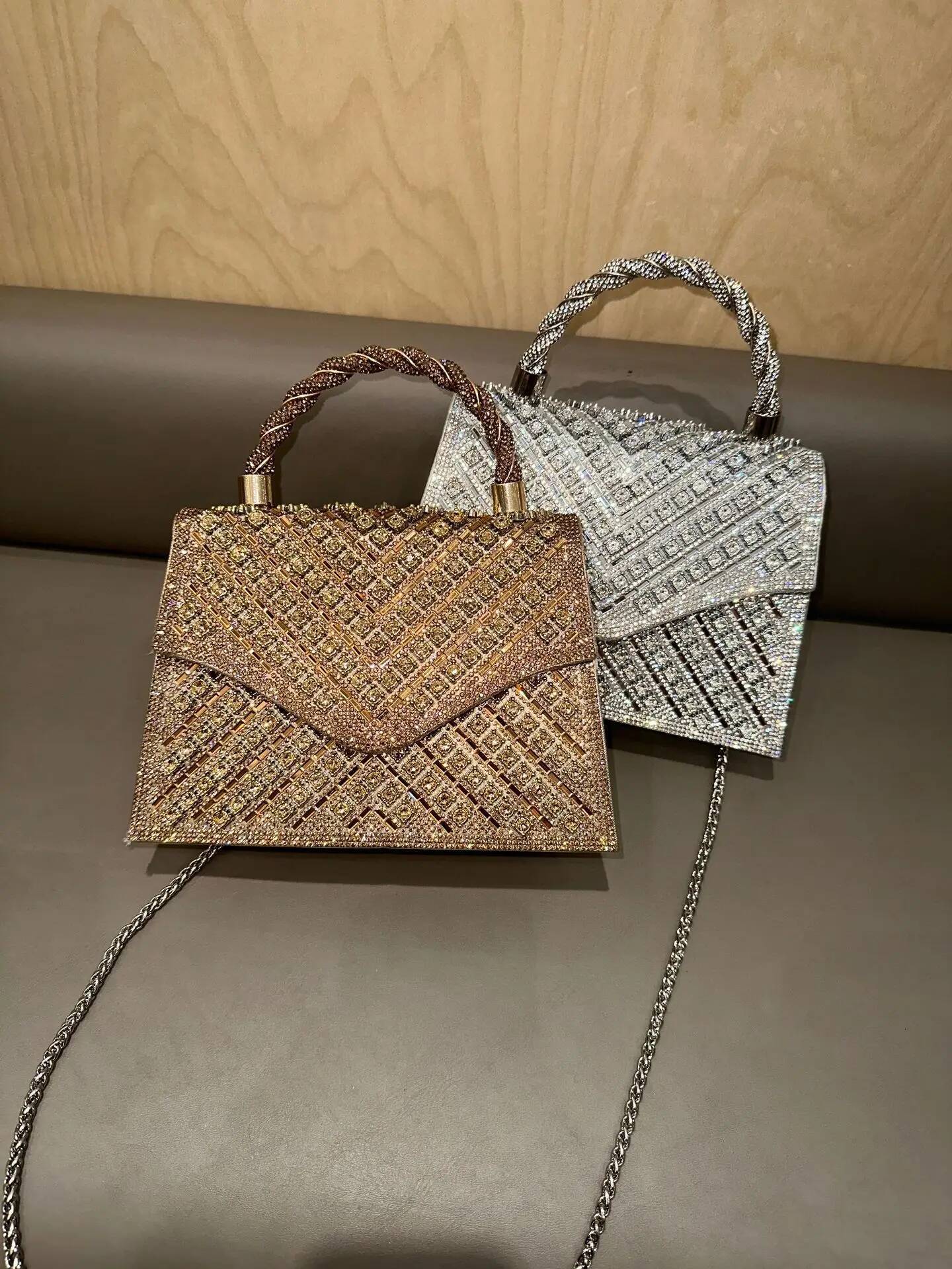 JIOMAY Purses 2024 Elegant Fashion Evening Bag Glamorous Rhinestone Party Bags Portable Handbags for Women