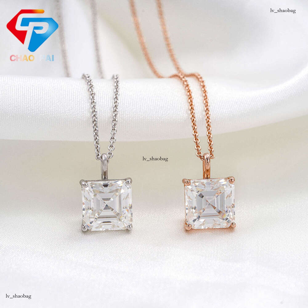 Daily Wear Fashion Simple Square Sier 4.5 ct Moissanite Collarbone Chain Niche Elegant Women's Necklace