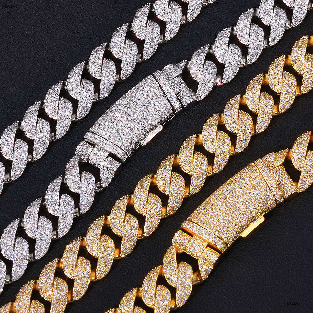 Hip Hop 22mmIced Out VVS Moissanite Bubble Cuban Chain High Quality Jewelry Men's Necklace