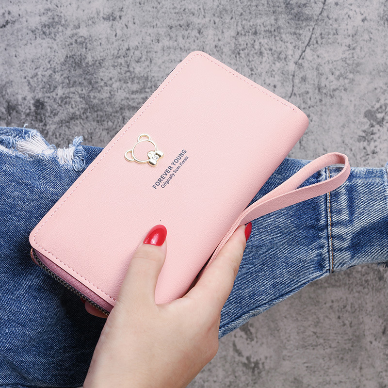 2025 New 70% Off Long Wallet Women's Clutch Fashion Korean Style Luxury Bag Bear Zipper Wallet Bag
