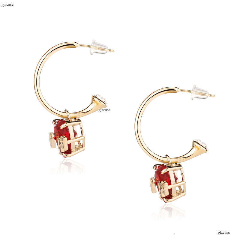 Heart Zircon Pendant Earrings for Women, Minimalist Style, Simple and Unique Stud Earrings, Exquisite High-end Temperament Ear Jewelry