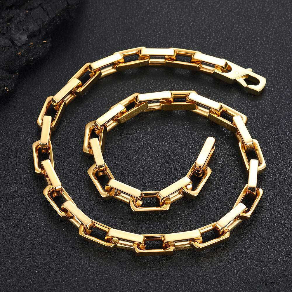 Hip Hop 9mm Stainless Bamboo Chain Trendy Brand Personality Titanium Steel Necklace Men's Jewelry