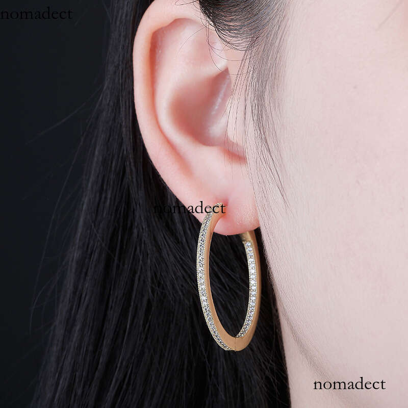New Round Women's Micro Paved Full Zircon Hip-Hop Versatile Earrings