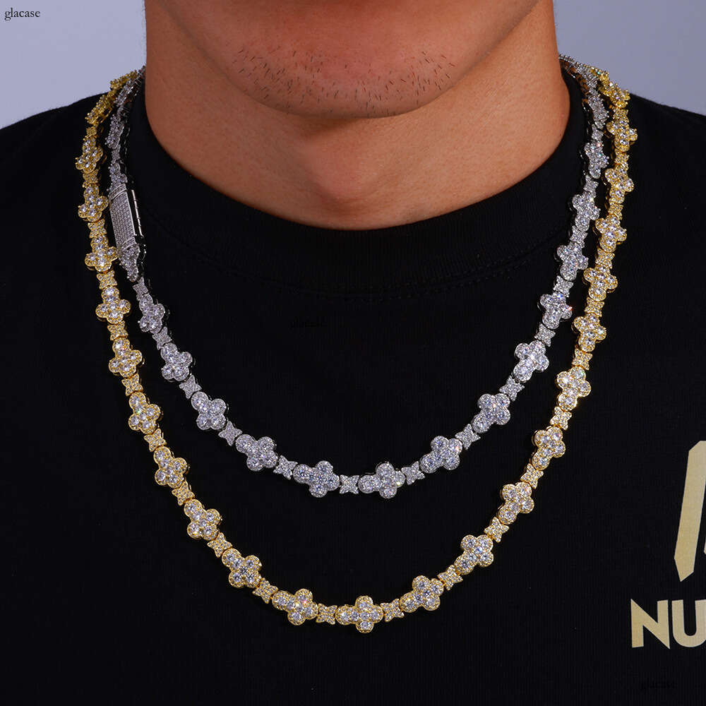 10mm Cross Star Moissanite chain Hip Hop Accessories High-end Men's Necklace