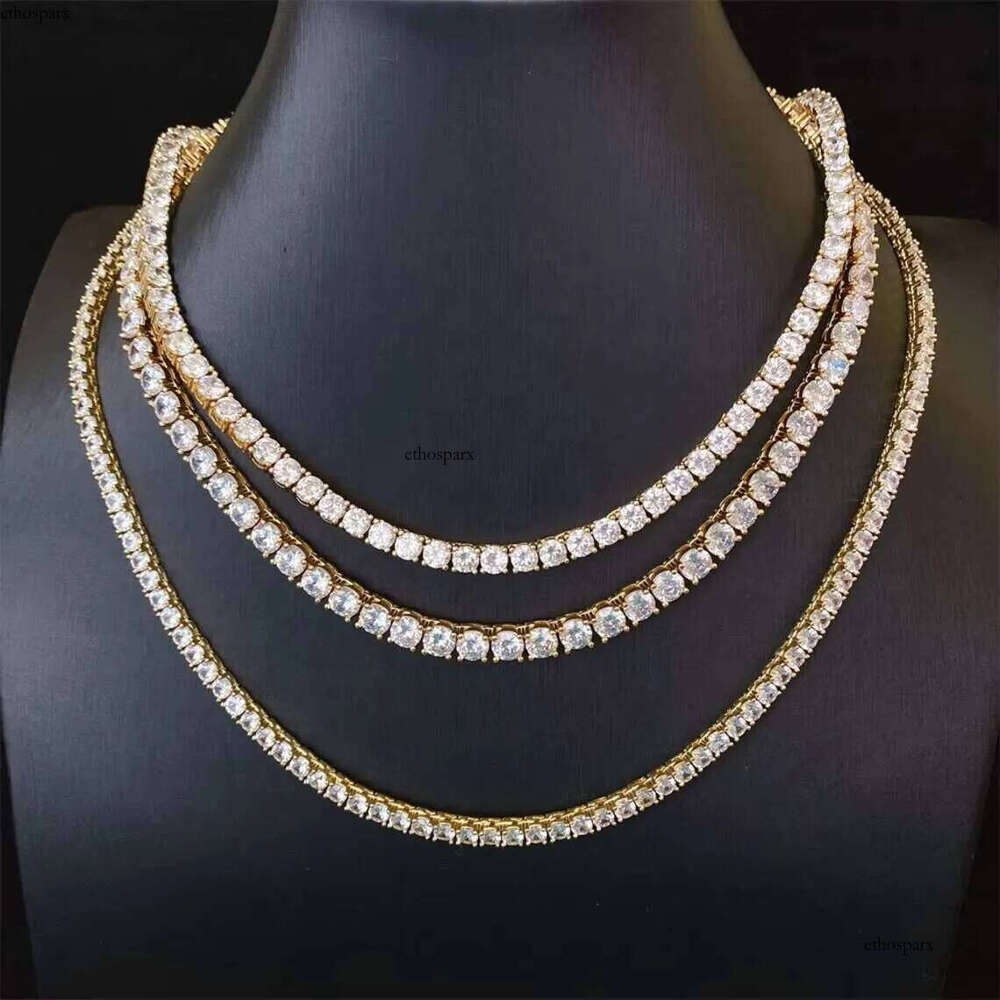Custom Sterling Sier 3mm 4mm 5mm 6mm Hip Hop VVS Moissanite Tennis Chain