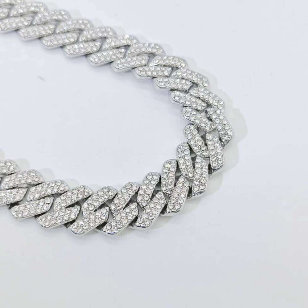 14mm Gold-Plated Miami Iced Out Jewelry Cuban Necklace Necklace, Hip-Hop Chain