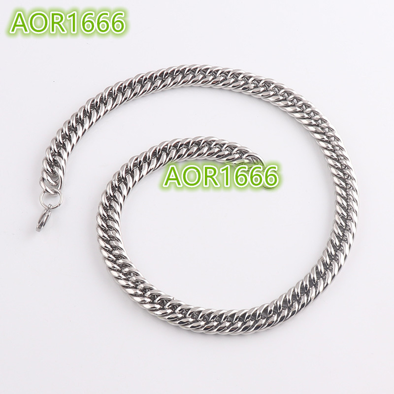 Hot-sale Chokers Basic Punk Stainless Steel Curb Cuban Link Chain Necklace for Men