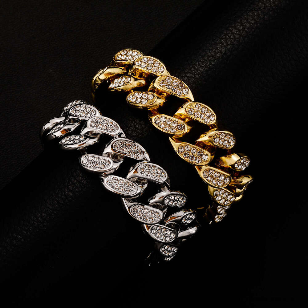 Hip-Hop New Simple Versatile Alloy Cuban Chain 20mm Men's Gold Necklace Accessory