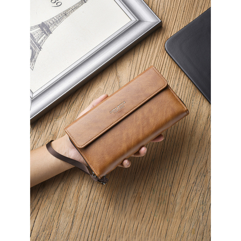 Men's Wallet Men's Bag PU Money Clip Clutch New Casual Phone Long Multi-card Luxury Bag Slot Manufacturer Wholesale Large Capacity