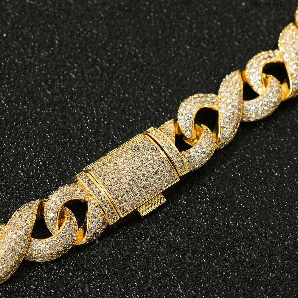 New Style Figure-8 Infinite Cuban Micro-Paved Zircon Trendy Bracelet Hip-Hop Big Gold Chain