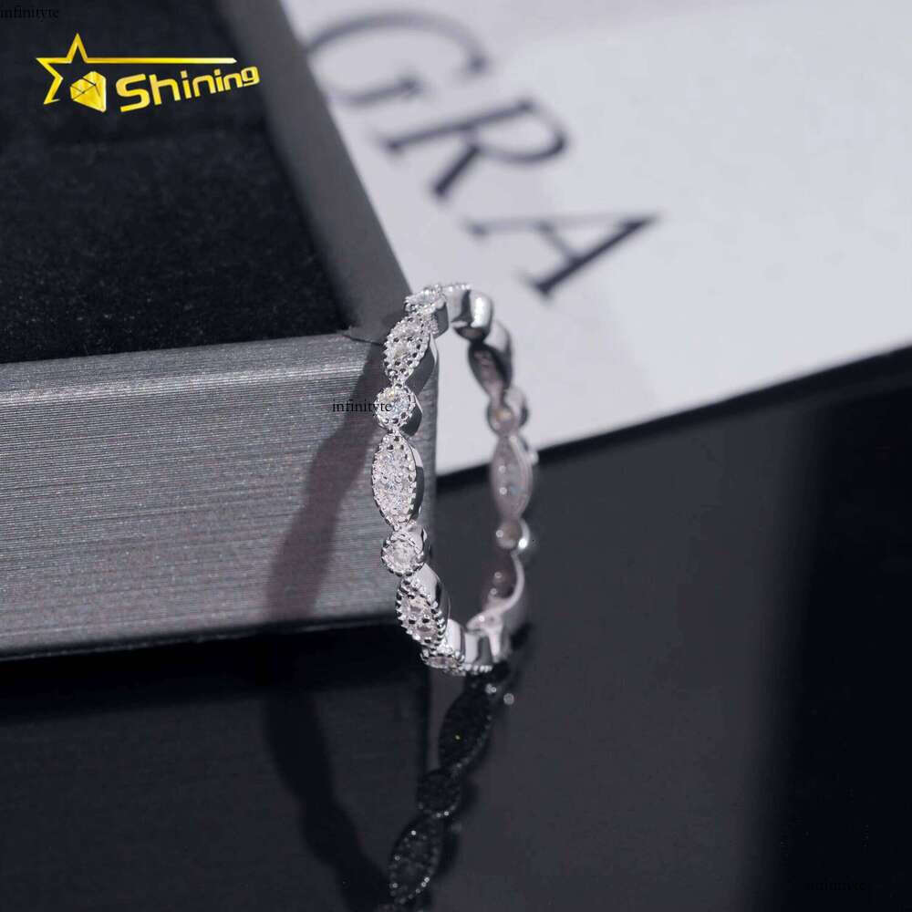 New Arrival Little Ice Eternal Silver Engagement VVS Moissanite Women's Ring