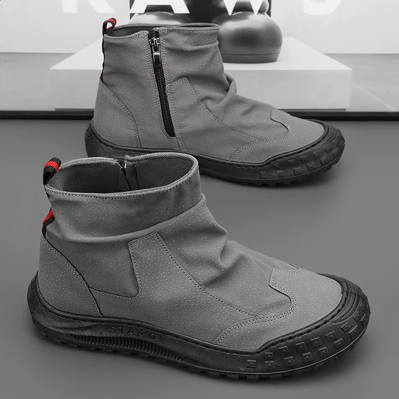 Classic Mens High Top Boots Ankle Boots Anti Slip Soles Outdoor Work Shoes for Spring and Summer Chelsea Boots Shoes 250805