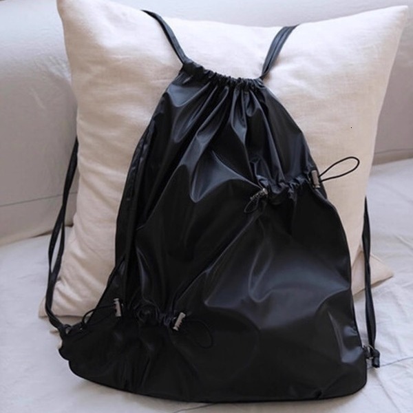 Korean Style Handsome New Niche Drawstring Design Backpack Versatile Large Capacity ddmymoon