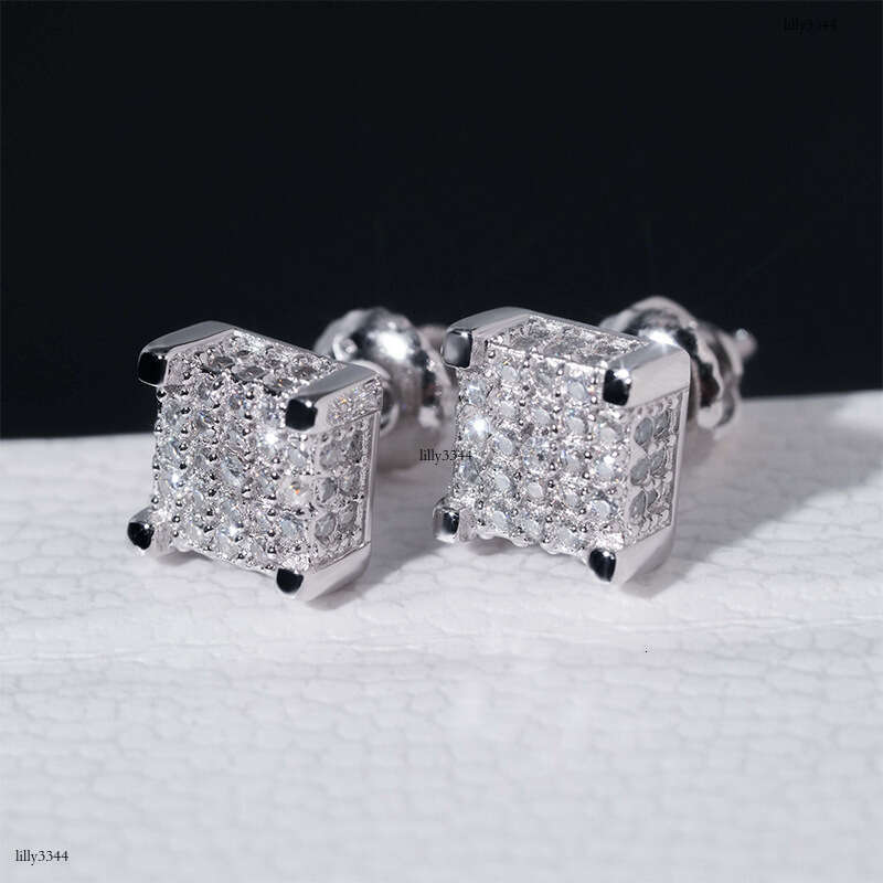 ICED OUT Wuzhou Moissanite Gold Plated Full Dia Classic Versatile Earrings