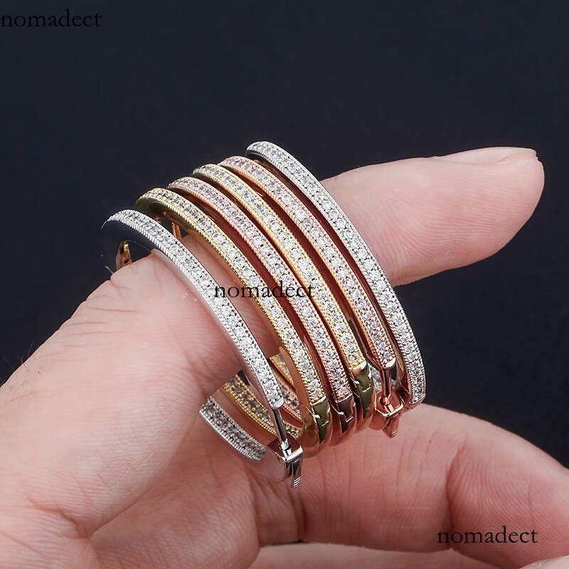 New Round Women's Micro Paved Full Zircon Hip-Hop Versatile Earrings