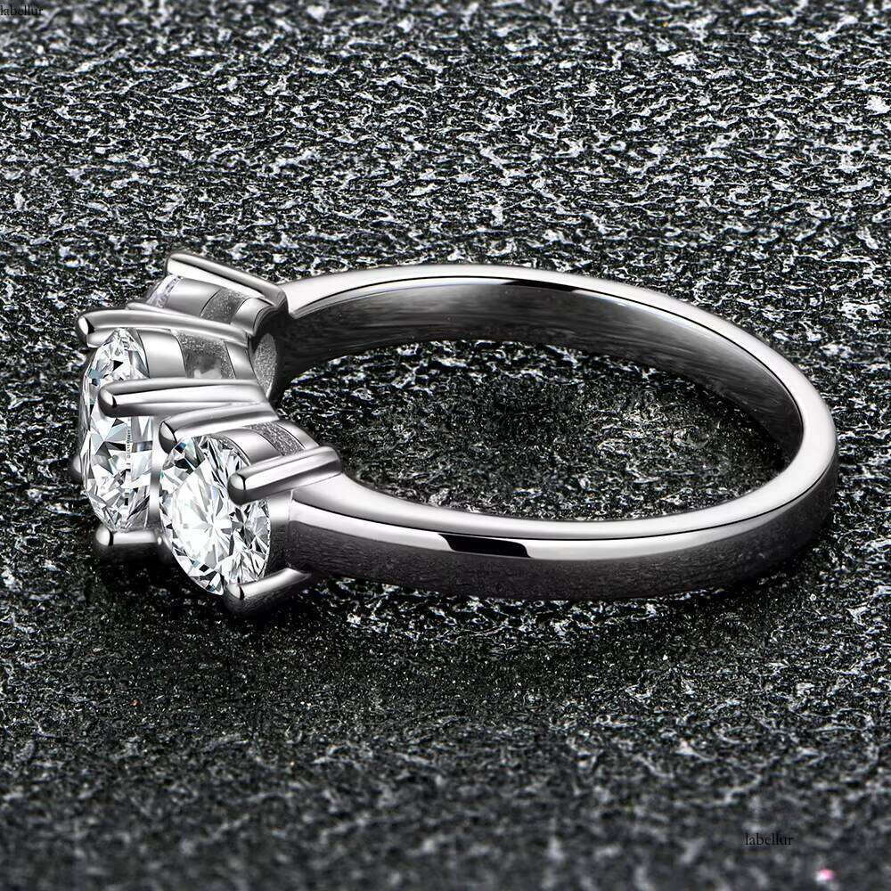 Attagems 2ct Round Cut D Color VVS Moissanite Dia Sterling Sier Ring High Quality Engagement Wedding Gift