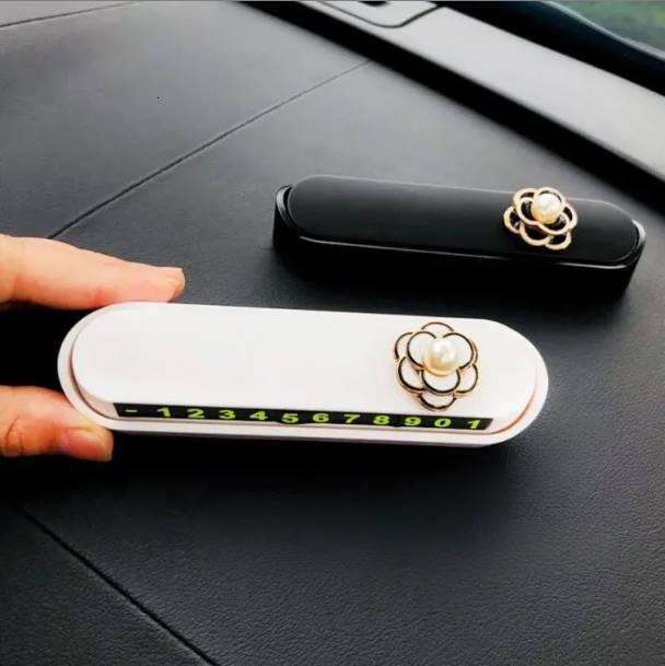 Camellia Flower Small Fragrant Wind Car Temporary Plate Magnetic Absorption Number Hidden Parking and Movi free shipping