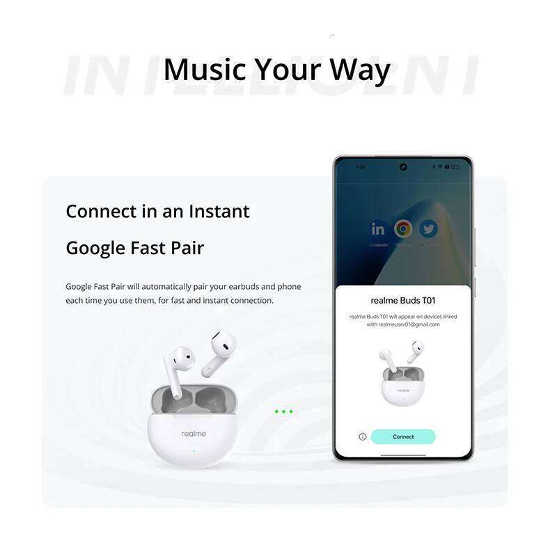 Global Version Realme Buds T True Wireless AI Noise Cancelling TWS Earphone Bluetooth Hour Battery Life IPX