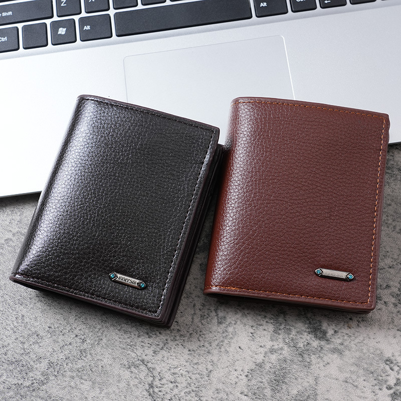 Large Stock PU Wallet With Vertical Closure For Men Simple Casual Men's Luxury Bag Coin Purse Short Wallet For Men