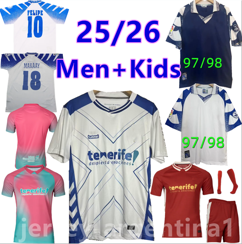 2025 2026 CD Tenerife Soccer Jerseys 25 26 Home Away 3rd BORJA GARCES MELLOT MICHEL ROMERO RUBEN MAKAAY FELIPE uniform men's and children's set football shirt 16-2XL