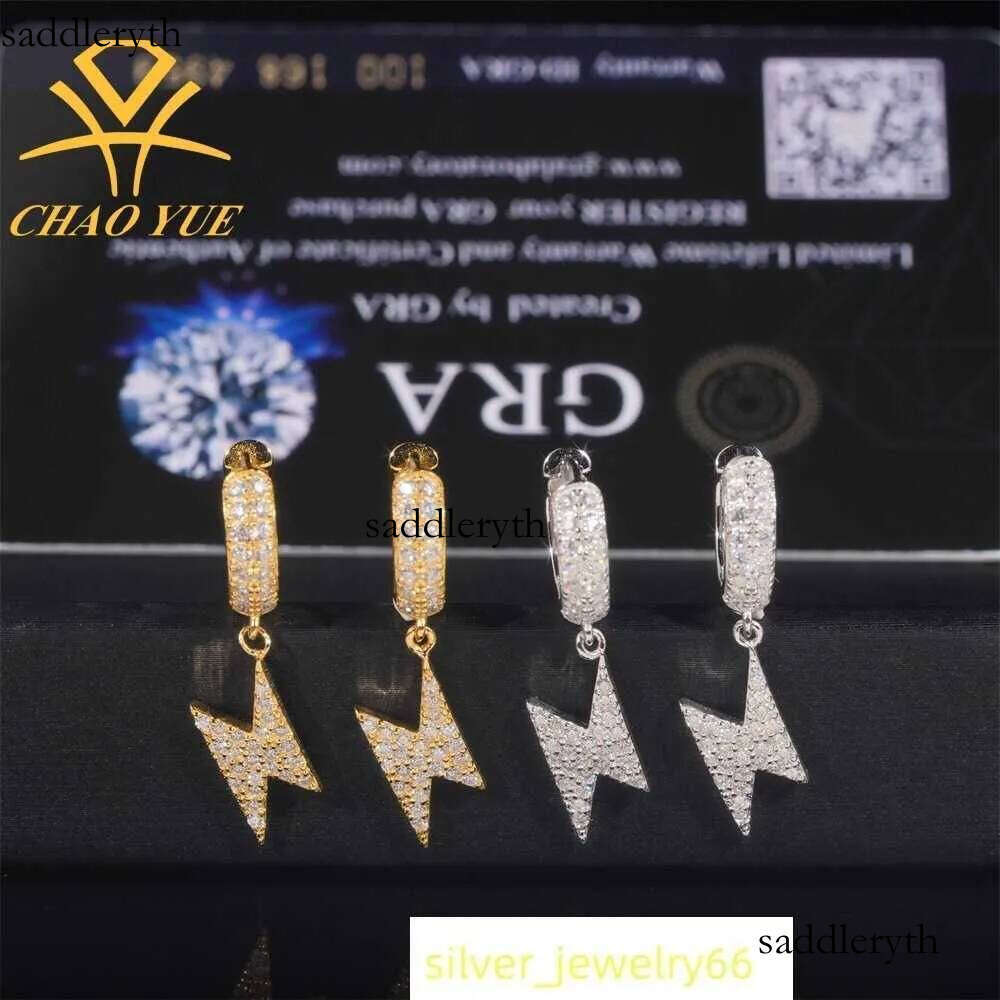 Super Yue New Design Lighing Sier High end Jewelry vvs vs. Moissanite Hip hop Personalized Pendant Earrings d5