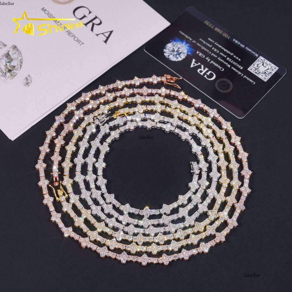 Fast Delivery Cross Necklace Bracelet Sterling Sier Pass Dia Tester GRA Certified VVS Moissanite Tennis Chain