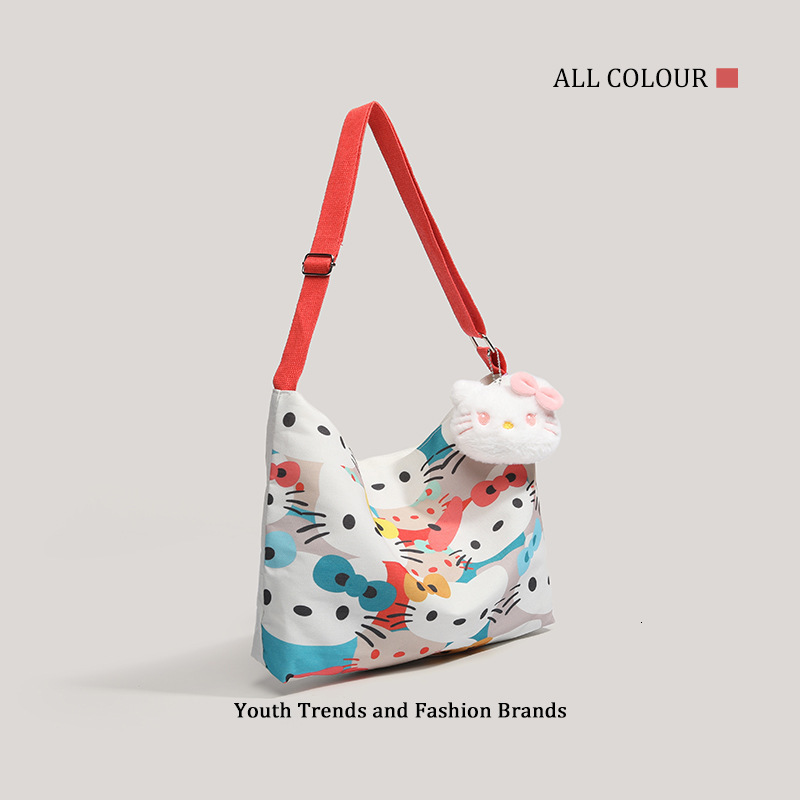 Cute Cartoon Canvas 2025 New Fashion Student Shoulder Tote Bag ddmymoon