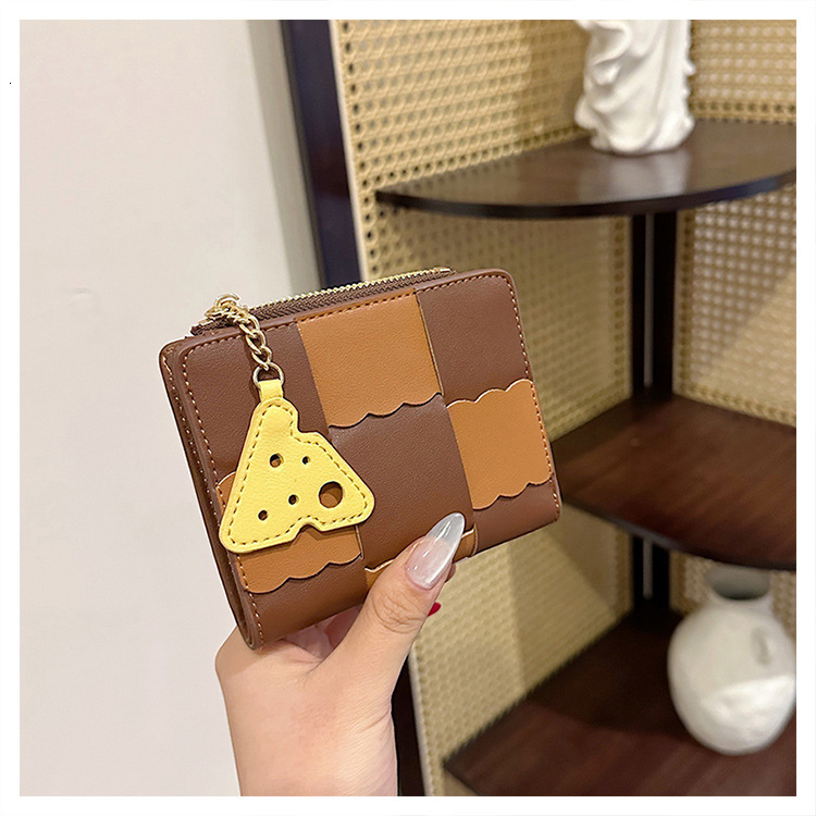 Cross-border Exclusive Designer Bag Women's Short Color-blocking Multi-slot Wallet Retro Fashion Luxury Bag Multi-slot Card Holder Document Bag