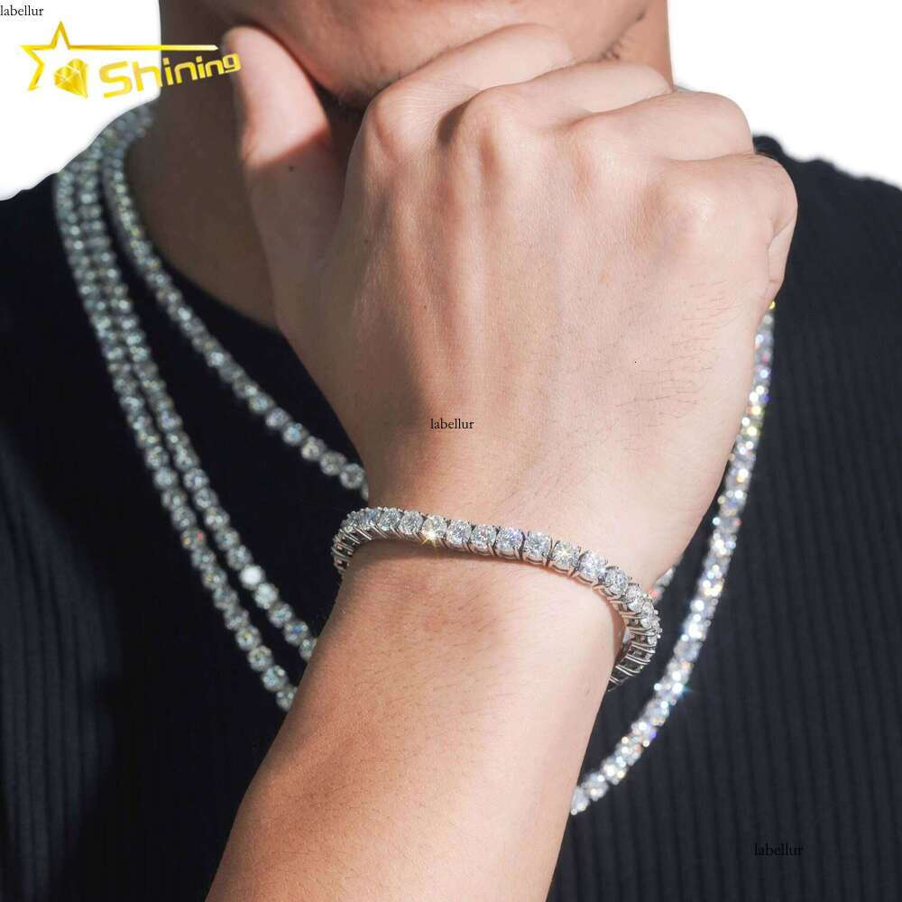 Popular Fashion Style Tested With 316L Stainless Steel Hip-Hop 5Mm Silica Tennis Chain