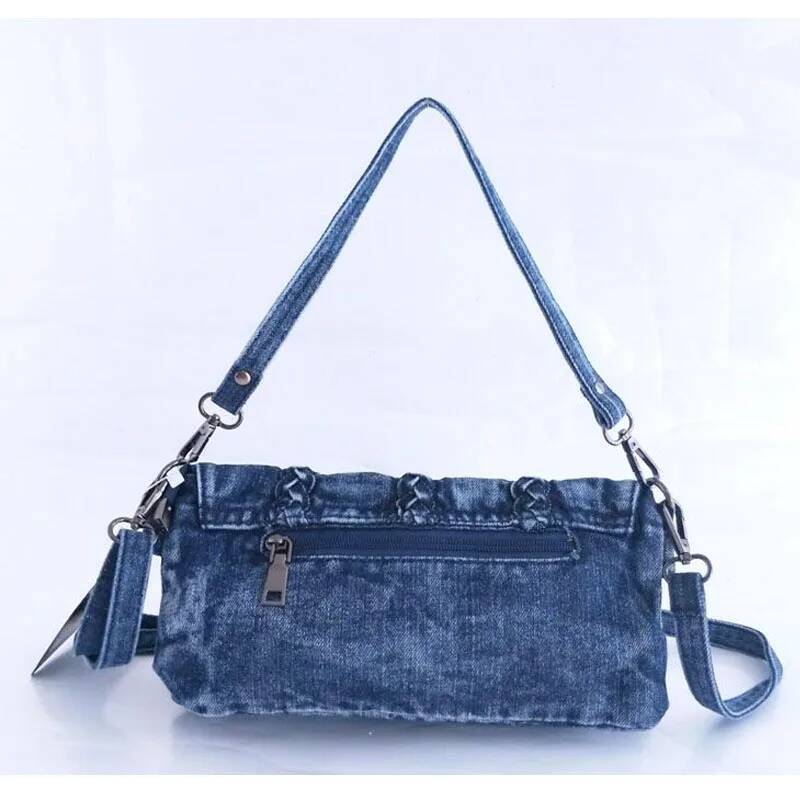 iPinee brand new retro women messenger bags shoulder high quality Denim tote bag small clutch handbags