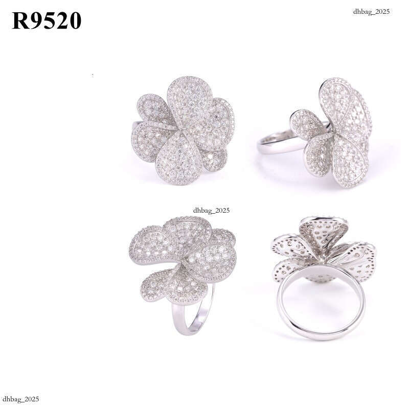 2024 Autumn Style Personalized Silver Full Inlaid VVS Moissanite Flower Hip-Hop Men's Ring Jewelry Wholesale