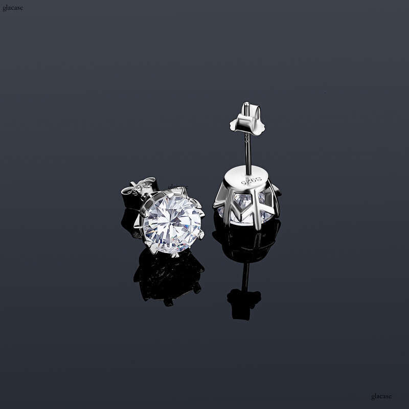 0.1 ct-2 ct Sier Inlaid Moissanite Flower Snowflake Stud Earrings