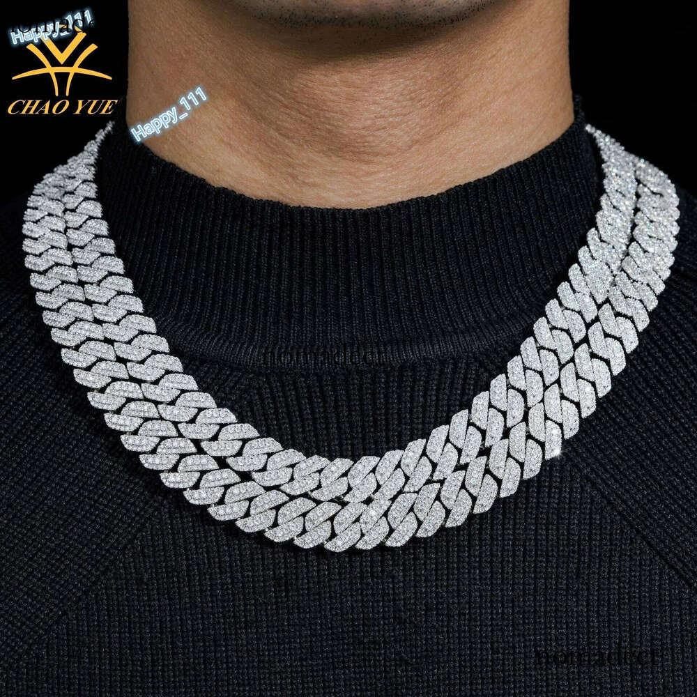 S Sier Moissanite Necklace Personalized 13mm Cuban Bracelet Hip Hop Style Collarbone Neck Hot Selling Product