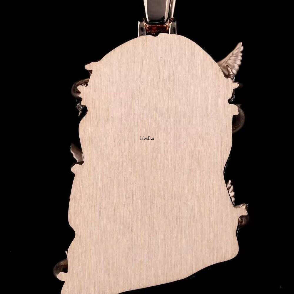 3inch High Complete Iced VVS Silicon Rose Gold Plated Jesus Pendant, with Thorn Bird