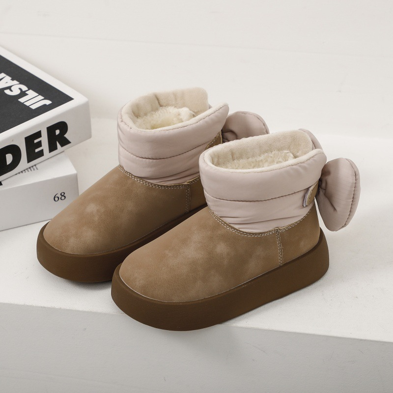 Free shipping designer Boots Winter childrens fashionable midsole cotton boots bow princess snow boots childrens shoes