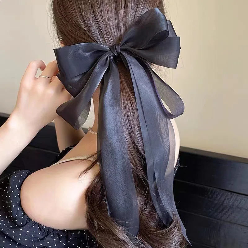 Large Size Ribbon Bow Headband Hair Clip High-end Silk Ribbon Hair Accessory At The Back Of The Girls Head 250807