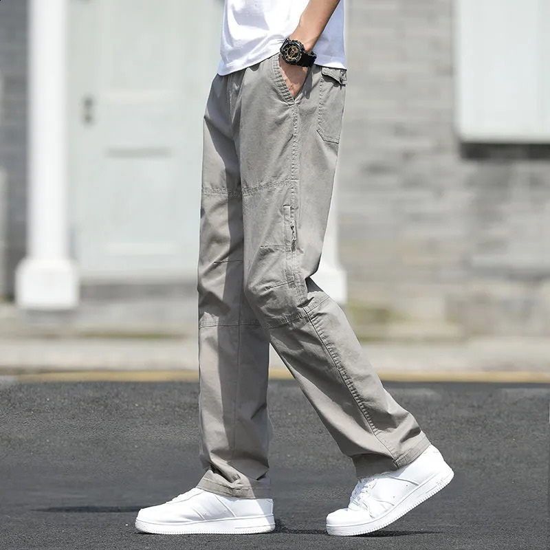 Mens Pants Cargo Outdoor Casual Cotton Comfortable Thin Style Sweatpants MultiPocket Work 250809