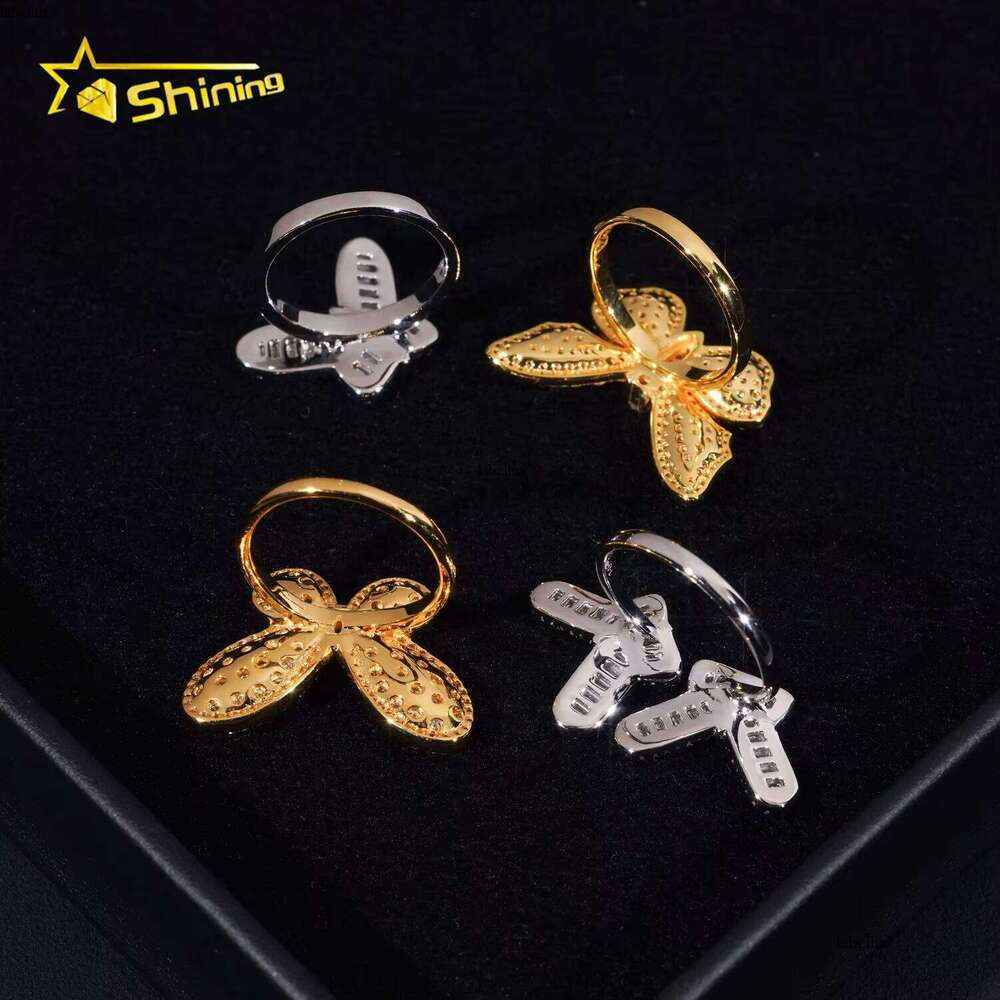 Fashion Jewelry Low Price Iced Out Silver Hip-Hop Butterfly Women's Silicone Stone Ring