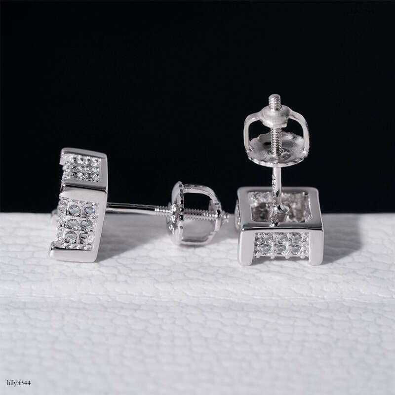 ICED OUT Wuzhou Moissanite Gold Plated Full Dia Classic Versatile Earrings