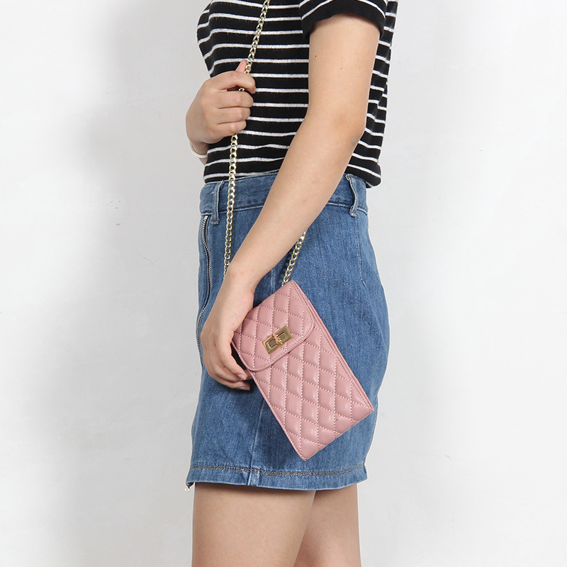 Korean Version Multifunctional Sheepskin Chain Bag Slanted Shoulder Bag Upright Phone Bag Luxury Bag Free Delivery Designer Leather Women's Bag