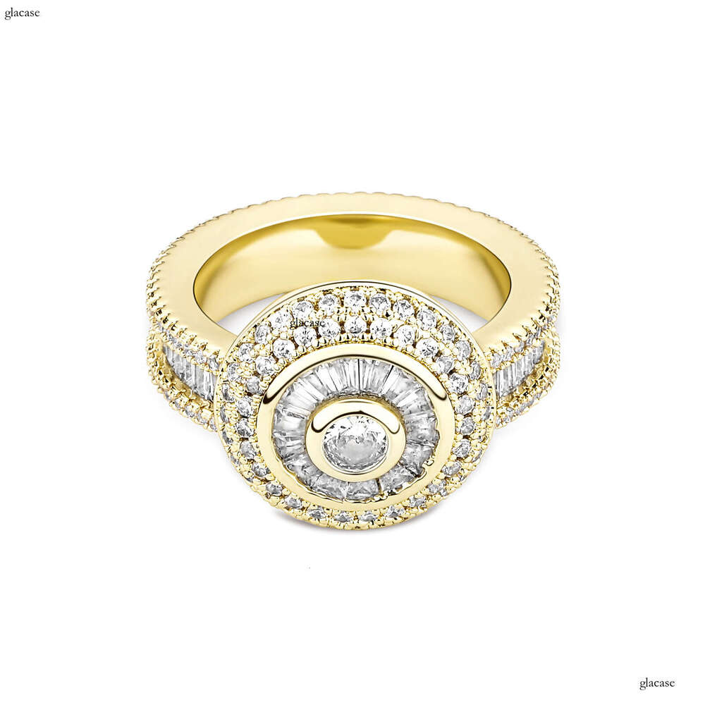 INS Internet Celebrity Round Diamond Trapezoid Splicing Unisex Street Hip-Hop Personality Light Luxury Ring
