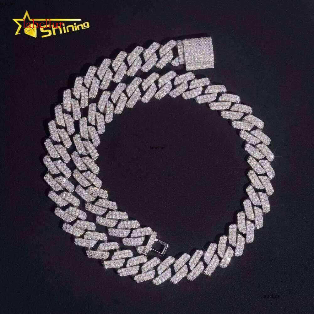 Newly Arrived Chilled 14Mm Sier Hip-Hop Miami Moissanite Cuban Chain