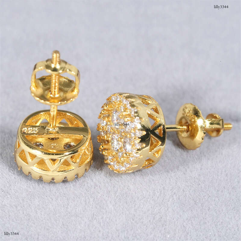 ICED OUT Creative Moissanite Sier Hip Hop Unisex Earrings Accessories
