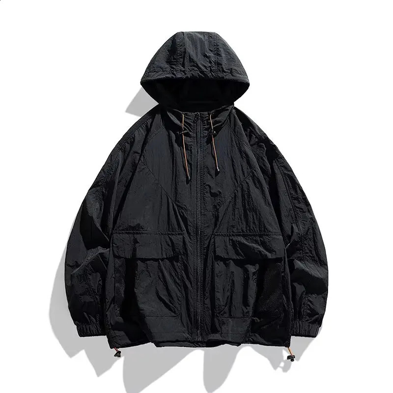 Summer Japanese Harajuku casual lazy simple temperament trend mens and womens sunscreen clothes ice silk cool fashion jacket 250809