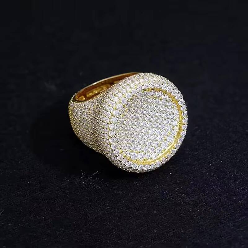 New Design Mens Jewelry Vvs Diamond 925 Silver Iced Out Moissanite Hip Hop Ring