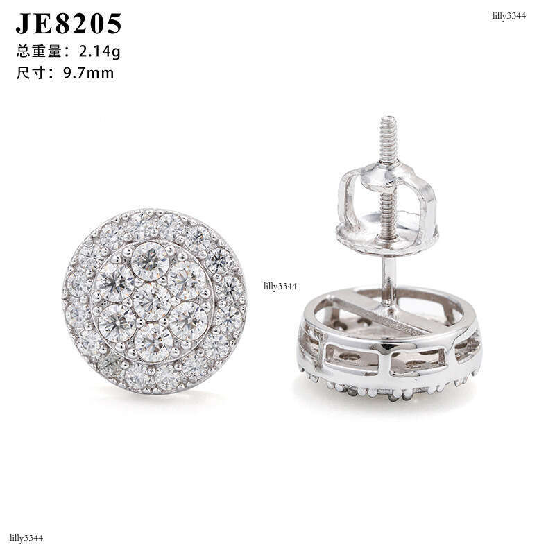 ICED OUT New Earrings Full Moissanite Sier Real Gold Plating Special